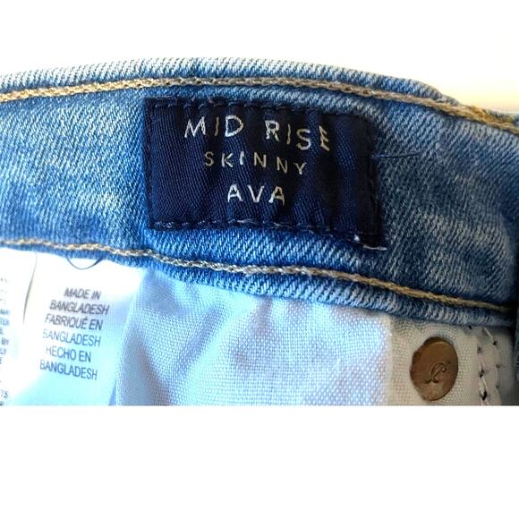 Lucky Brand Jeans Ankle Mid Rise Skinny Ava Distressed Raw Hem Size 10 / 30 - Picture 14 of 14